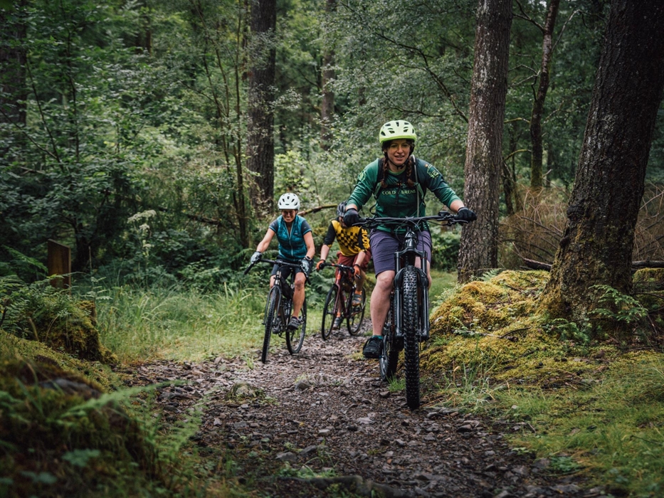 Riders on a trail from Coed y Brenin Visitor Centre