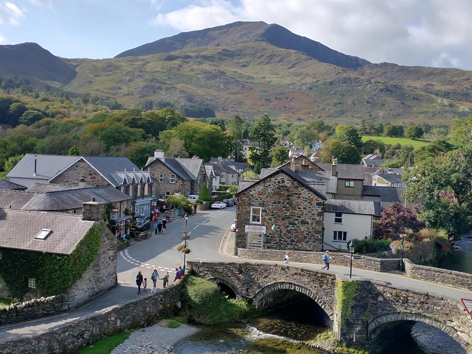 View of Beddgelert and Moel Hebog.