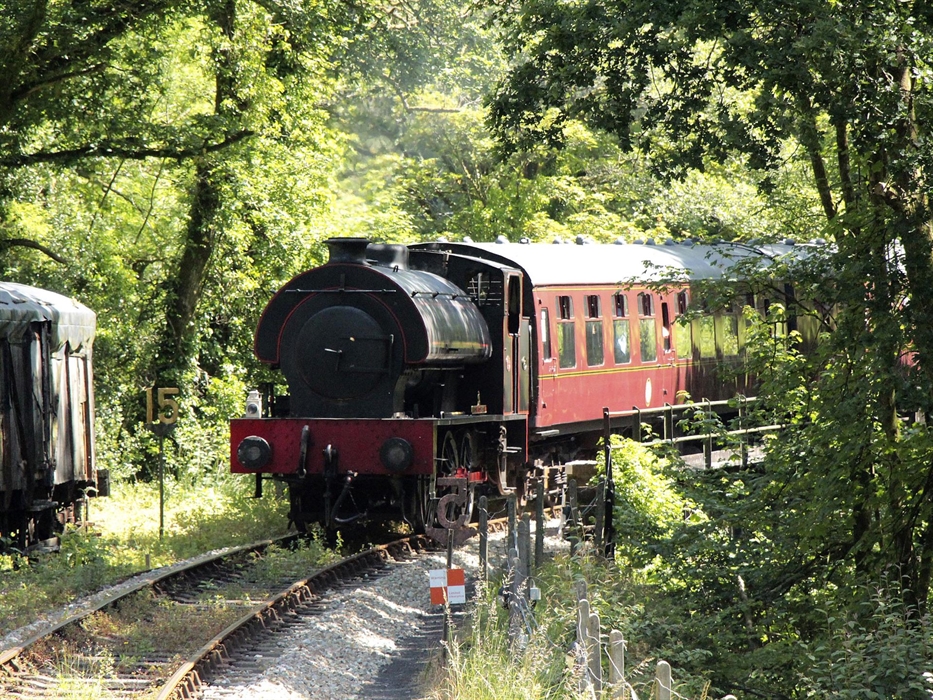 Welsh Guardsman crosses bridge 9 at Llwyfan Cerrig