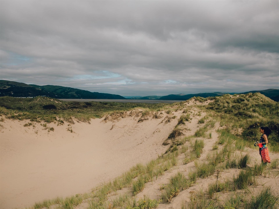 Ynyslas Dunes, the largest sand dunes in Ceredigion