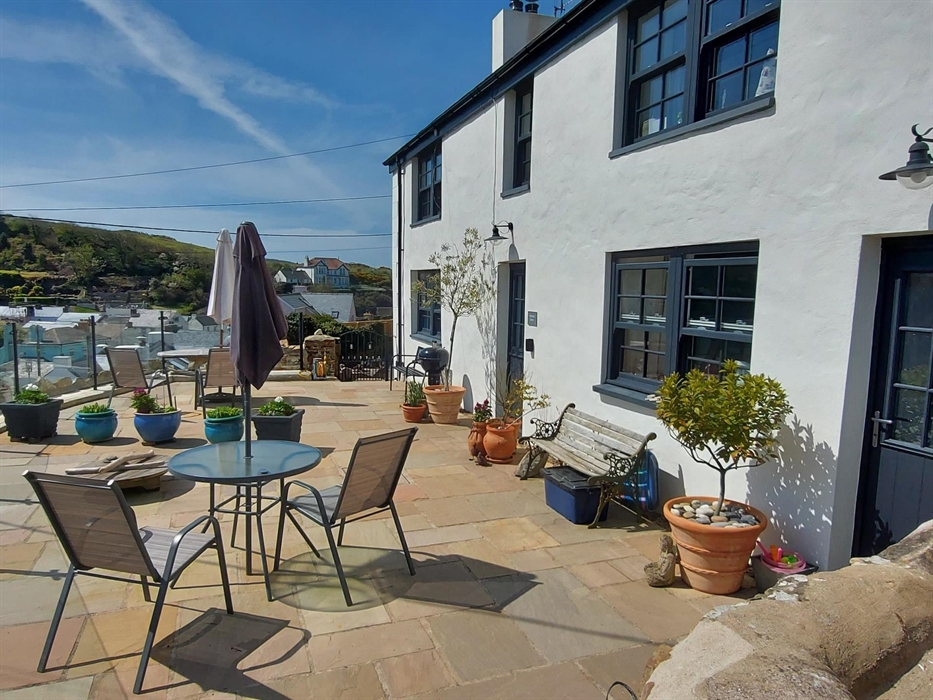 The front terrace overlooking the village and sea