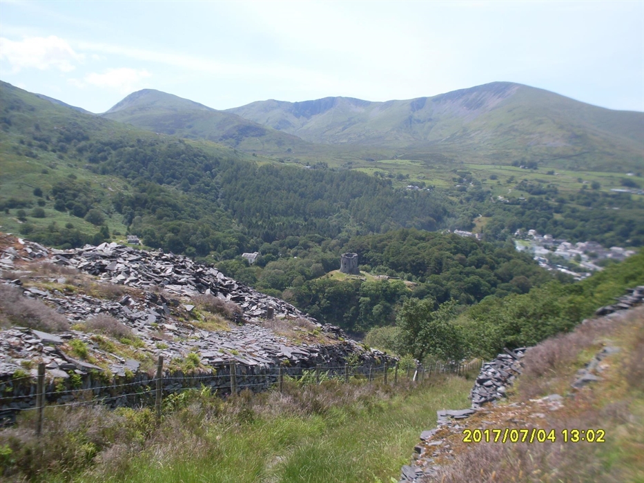 View of Dolbadarn castle and Llanberis from Padarn Country Park