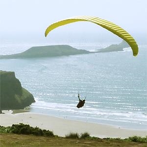 Paragliding over Rhossili Bay