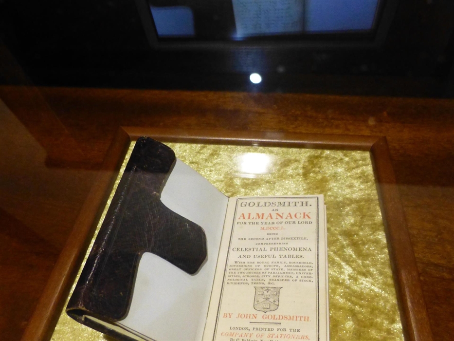 Allsop Almanac, a new acquisition by the museum in its new display with digital display to explain the significance of the purchase for the museum. Sp