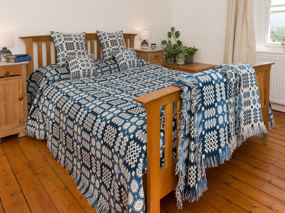 Pure wool bedspread woven at Trefriw Woollen Mills