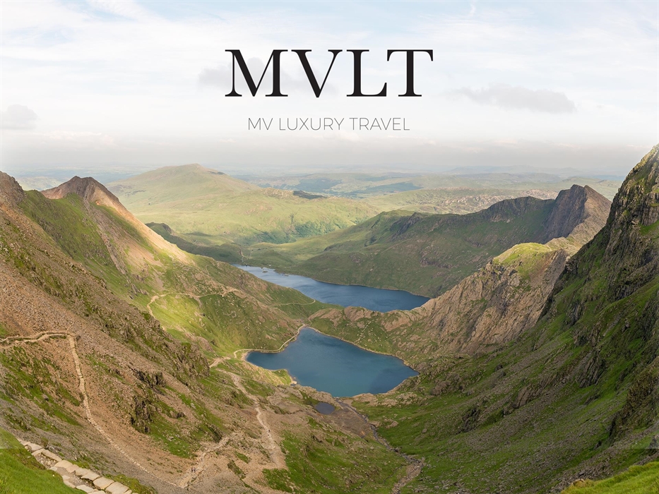 View from the Llanberis Path, Snowdonia, Gwynedd, Wales, UK - looking northeast at Garnedd Ugain, Glaslyn, Llyn Llydaw and Mount Snowdon