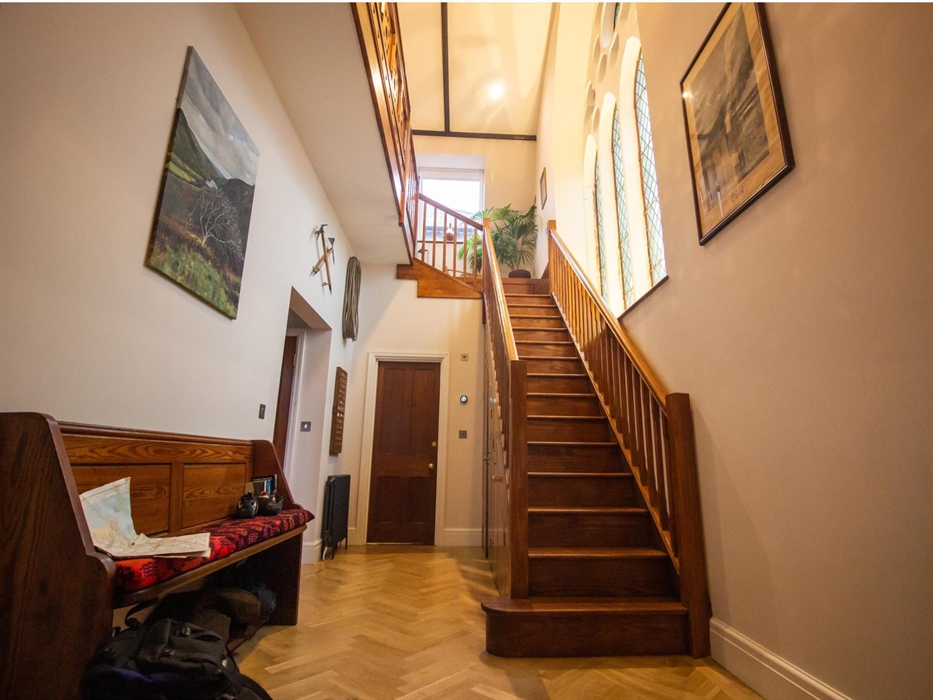 Entrance hallway to downstairs bedrooms and bathroom, upstairs to open plan living kitchen diner.