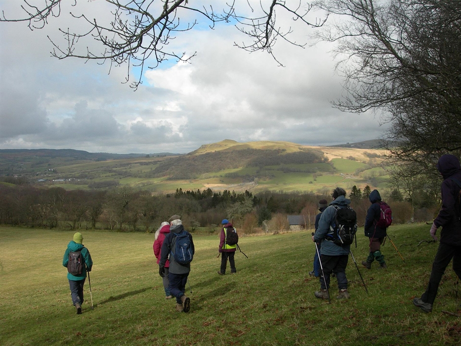 Group of winter pilgrims above Strata Florida, Ceredigion