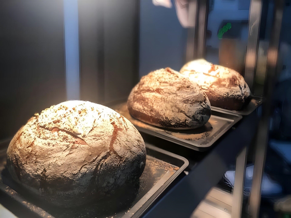 Maple oat bread fresh out of the oven