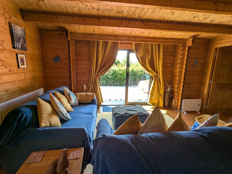 Mam cabin living room view to verandah