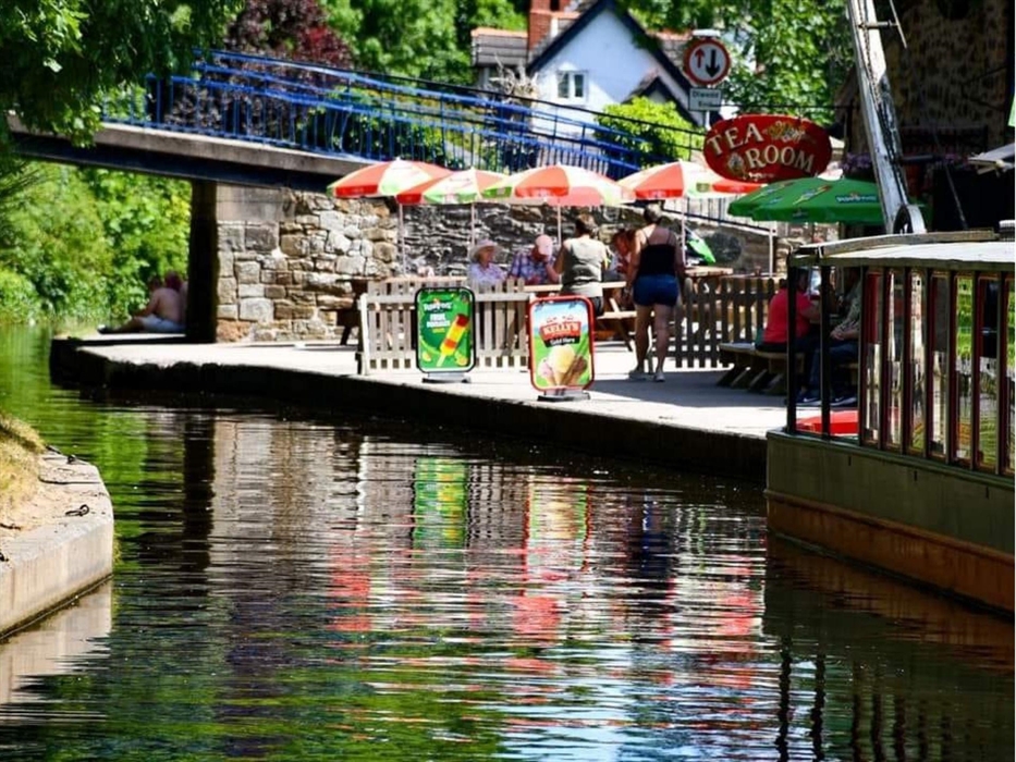 Llangollen Wharf Canal Side View of our traditional Tea Room.