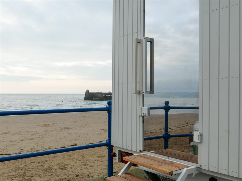The sauna is located right by Saundersfoot beach, with wonderful view across the water.  Stunning, whatever the weather!
