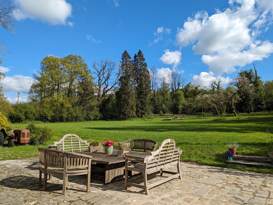 Walk from the dining room, through the french doors, to our patio area, and sit back and relax after a delicious meal. With plenty of spacious grounds