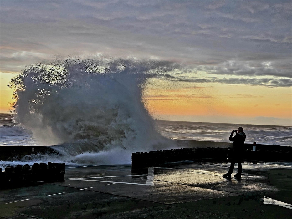 Dramatic seas and sunsets are common