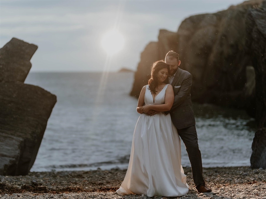 Bride & Groom Wedding Day at The Cliff Hotel & Spa on Cove/Beach