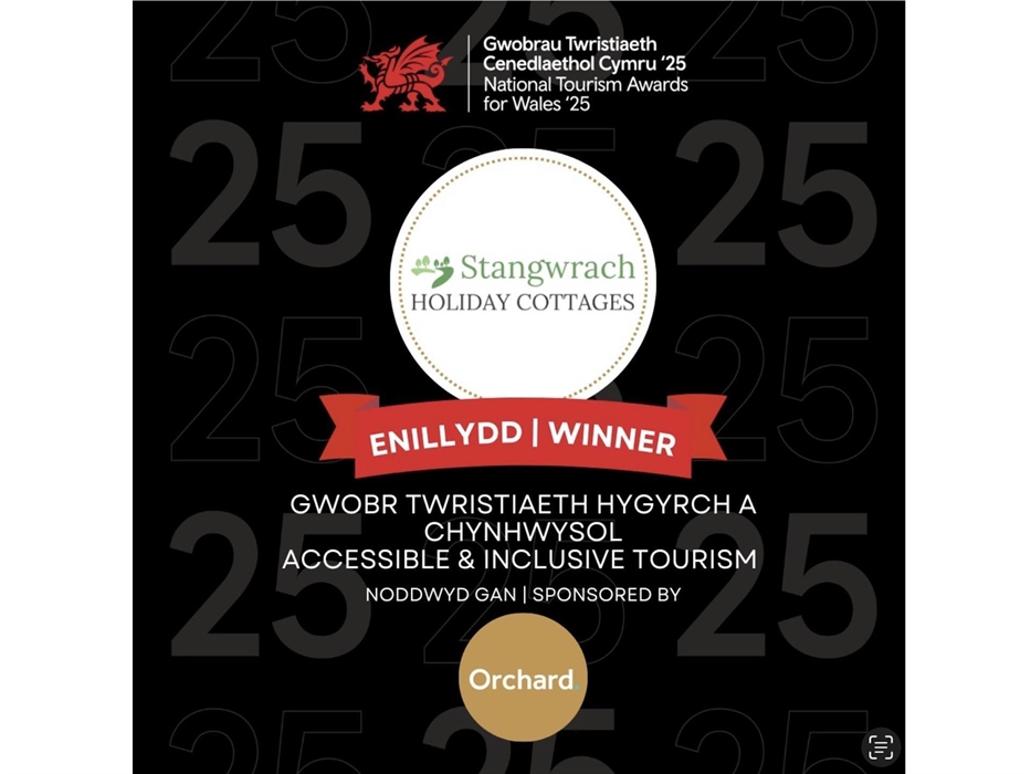 "Wales National Winners for the Accessible and Inclusive Tourism Award"