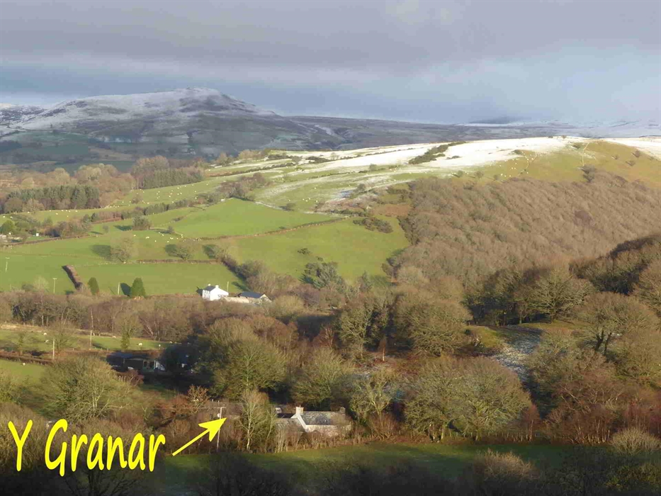 Picture of of the location of y Granar in the foothills of the Cambrian Mountains