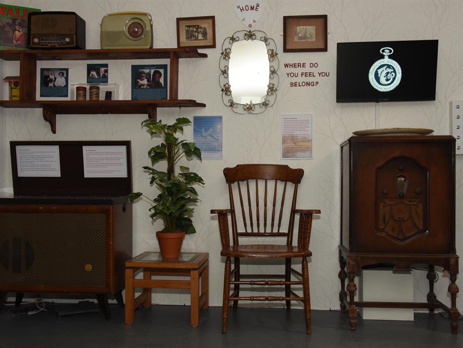 Displays which use local stories to consider wider themes such as migration, identity and belief