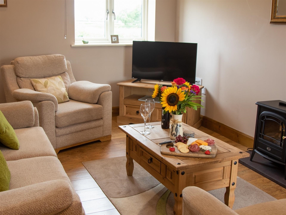 The living is very spacious with a double sofa bed.