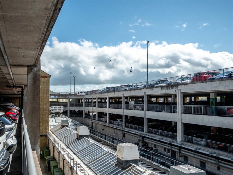 View over busy Victoria Centre Multi-storey Car Park