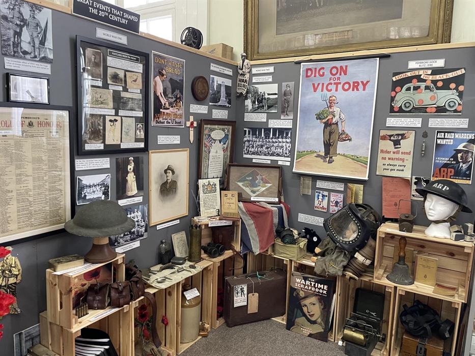 A collection of artefacts dating back to both WWI and WWII