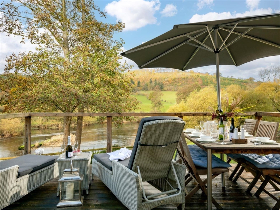 Relax and unwind with views of the river dee right at your feet