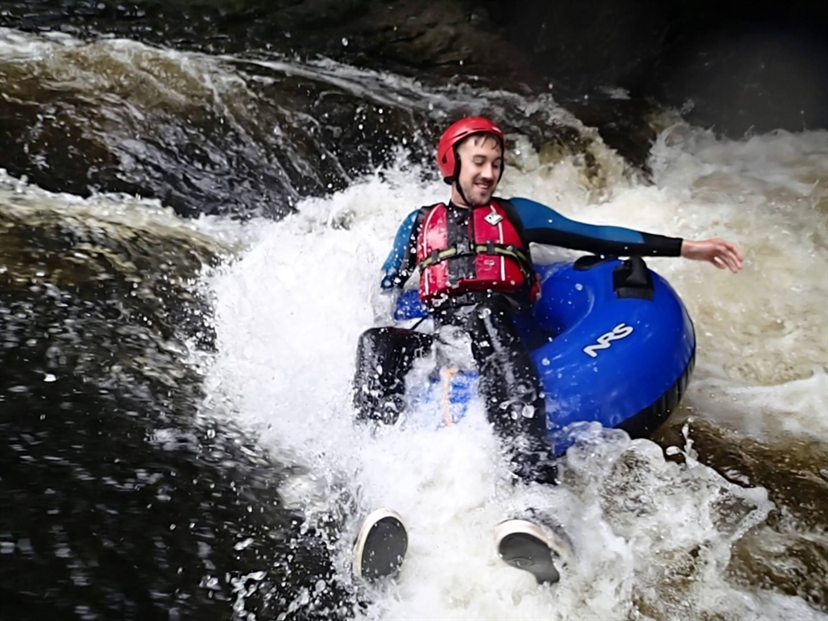 white water tubing on the river in Llandysul