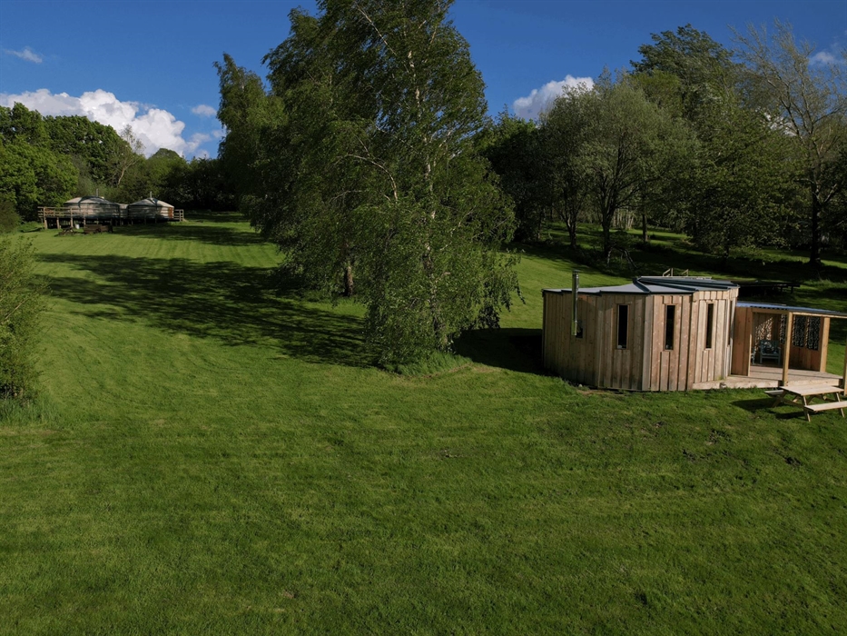 View of Oak and Cedar Yurts at Strawberry Skys Yurts