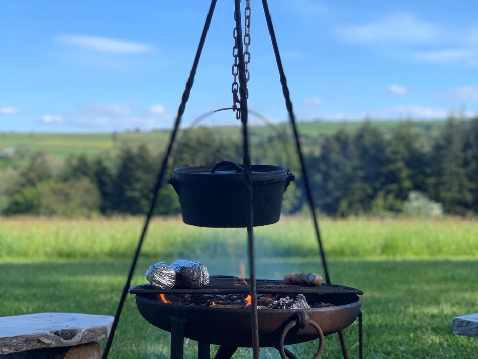 Campfire cooking at Top of the Woods