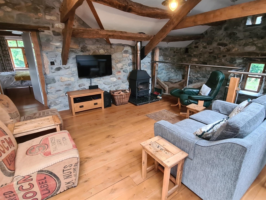 The upstairs lounge is approached by steep steps