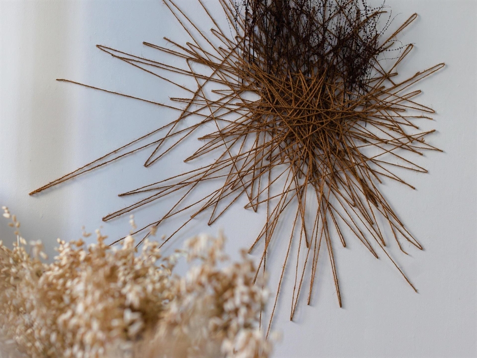 Floristry twine, zig-zag artwork on gallery wall