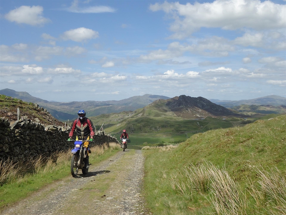 Trail motorcycles in Snowdonia