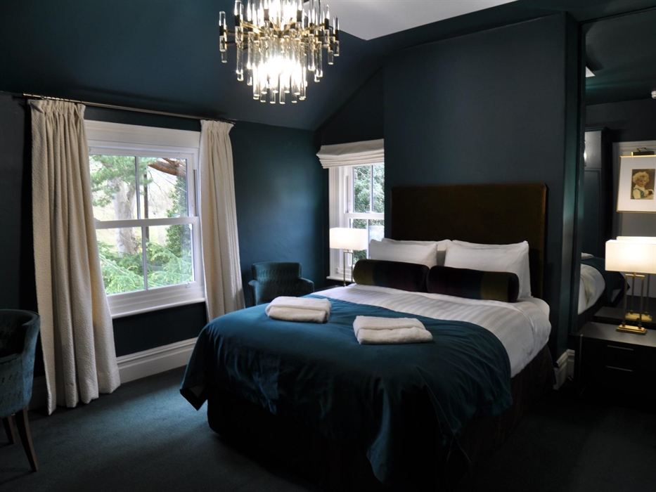 King Bed and walk in shower.