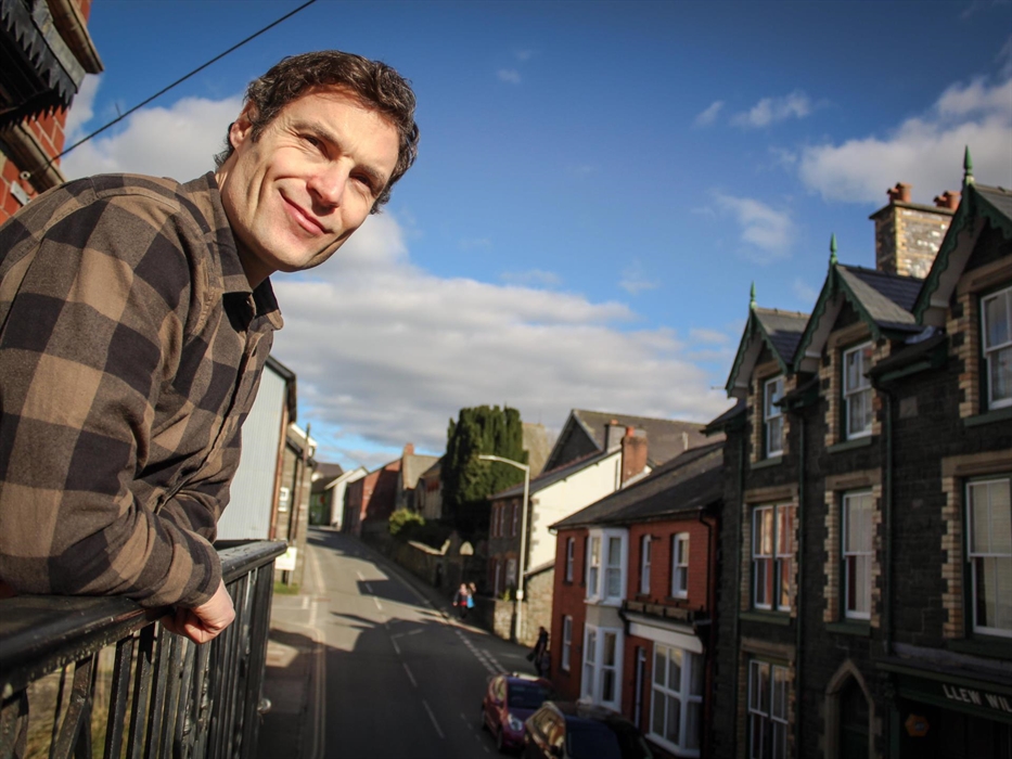 Balcony at Glandwr House, Rhayader, open the double doors and enjoy the fresh Mid Wales Air