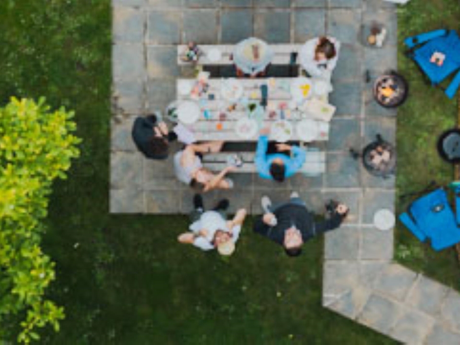 Friends enjoy a BBQ at Timber Hill