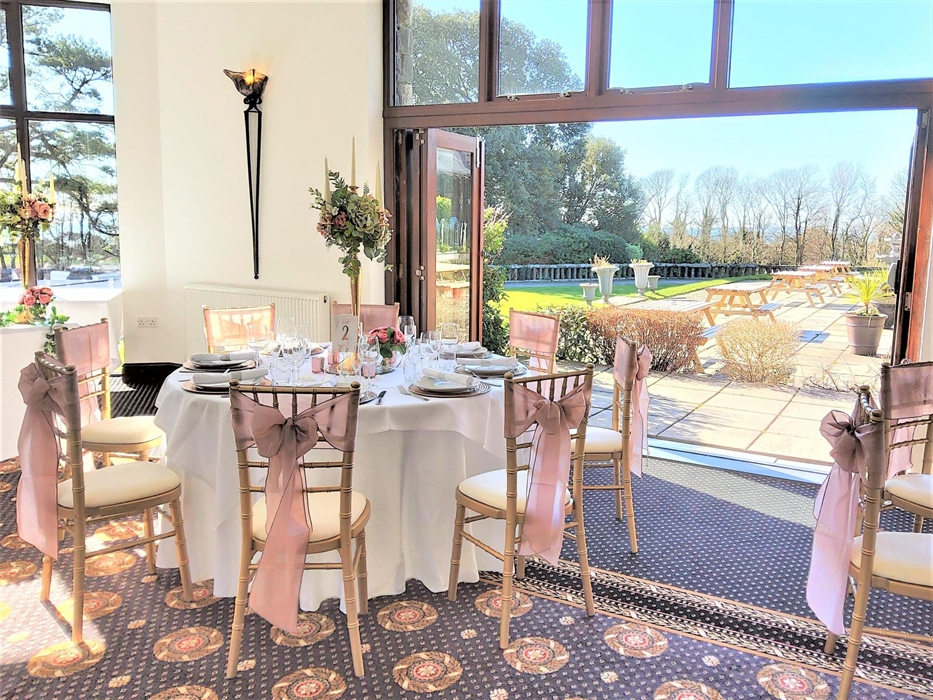 Garden Room overlooking the patio and terrace