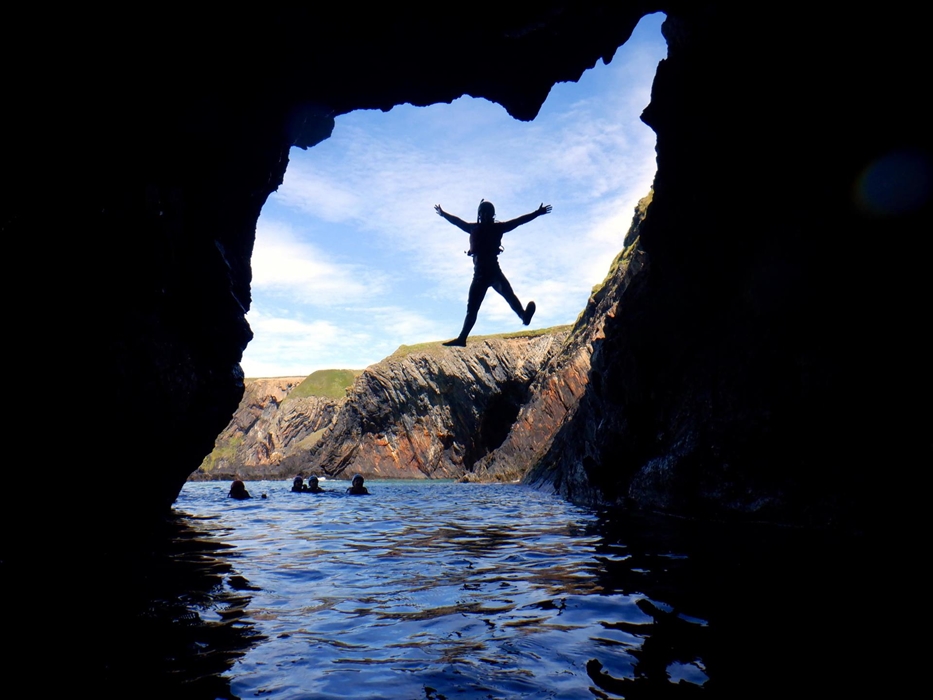 Stunning coasteering location on the cliffs just south of Cardigan.