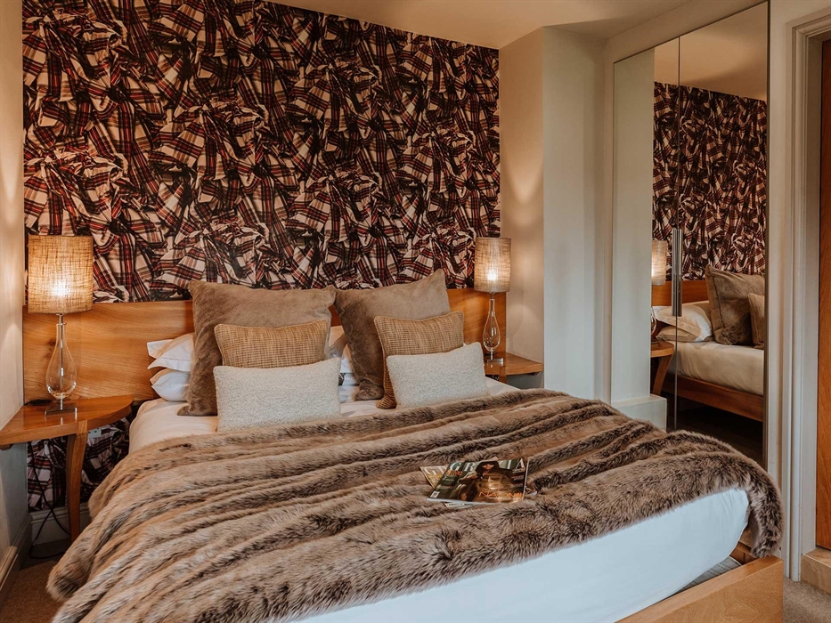 Bedroom Nine is on the first floor with a a spectacular views the wildlife pond and the Meifod valley.