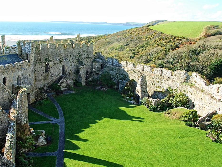 Beautiful scenic views from the towers - Manorbier Castle really is a hidden gem by the sea