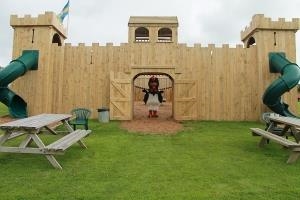 The new adventure castle at Clerkenhill Adventure Farm