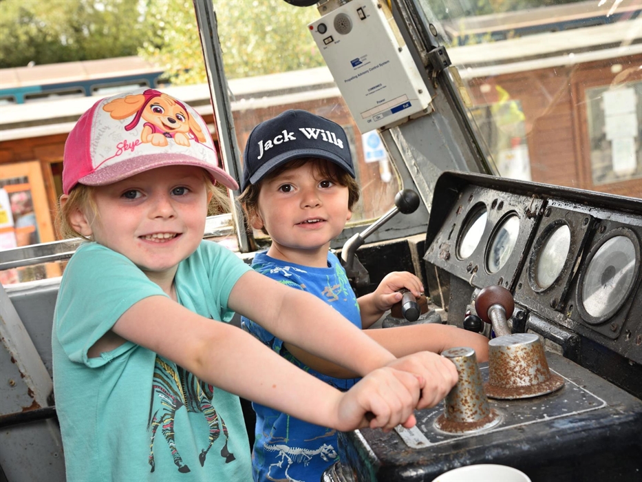 Visitors enjoying in the loco cab