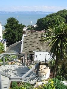 Periwinkle Cottage - view from the rear terrace