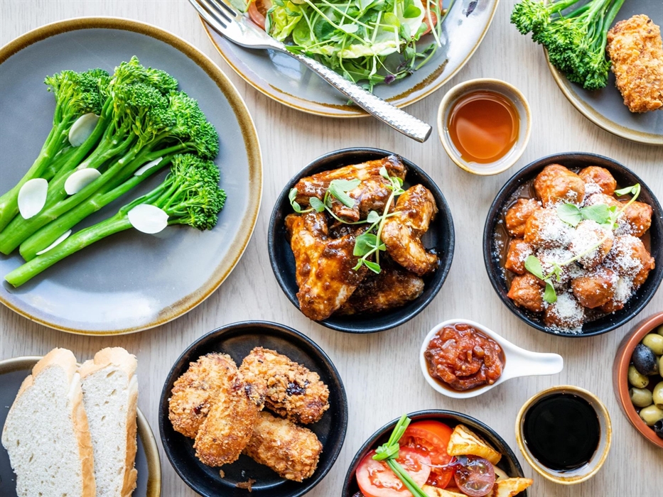 Food served on table