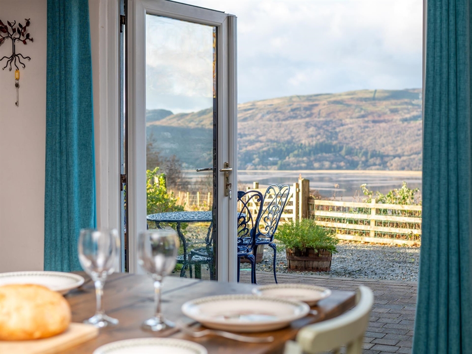 View from dining table of Snowdonia holiday cottage