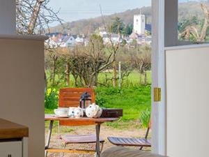beautiful patio ,with views across to the village