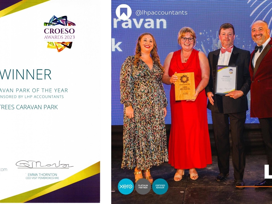 Caravan Park of the Year.  Visit Prmbrokeshire