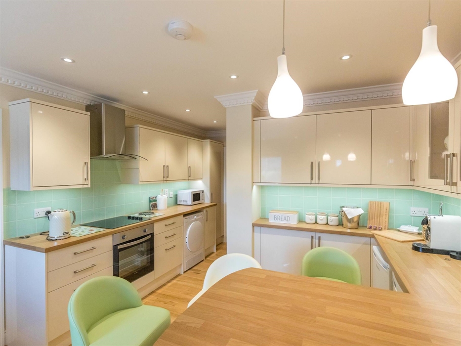 The Kitchen contains every appliance you will need. All rooms feature smart lighting, here in the Kitchen there are 2 dimmable and 1 switched circuit.