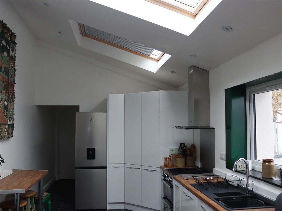 Corridor to Shower Room and Double Bedroom.  Fully fitted, Dishwasher, Fridge Freezer, Pantry, very well equipped. Toaster, Coffee Makers, Toddler's C