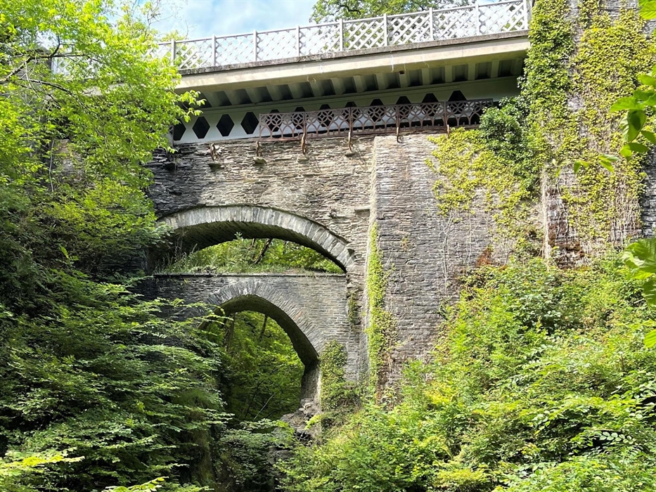 The three bridges built on top of each other at Devils Bridge