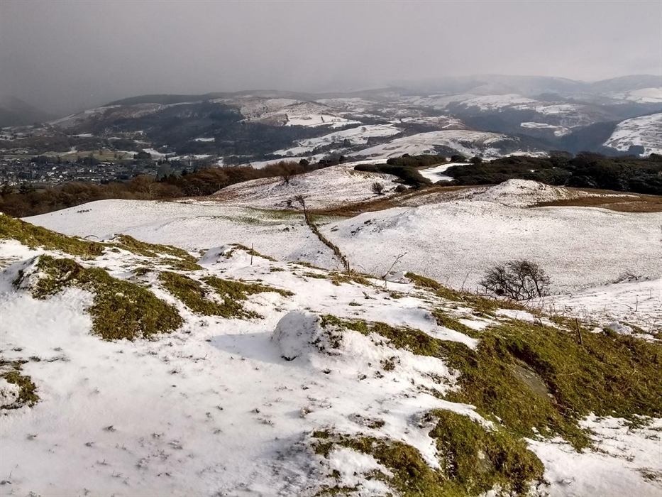 Viewpoint above Yr Hen Stablau cottage in winter